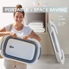 Cyanoe collapsible pet bathtub with drain plug enables easy water release after bath.