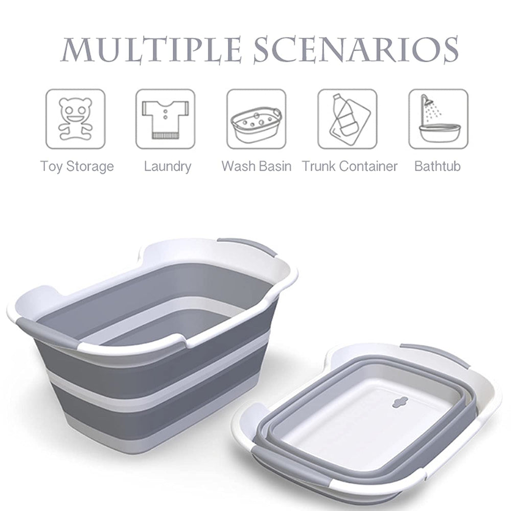 Cyanoe collapsible pet bathtub in car trunk demonstrates travel-friendly setup.