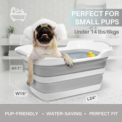 Cyanoe collapsible pet bathtub open-setup shows quick bath readiness.