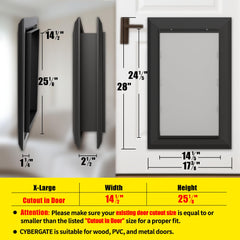 CYBERGATE X-Large door flap closeup shows a durable, replaceable flap for comfort.