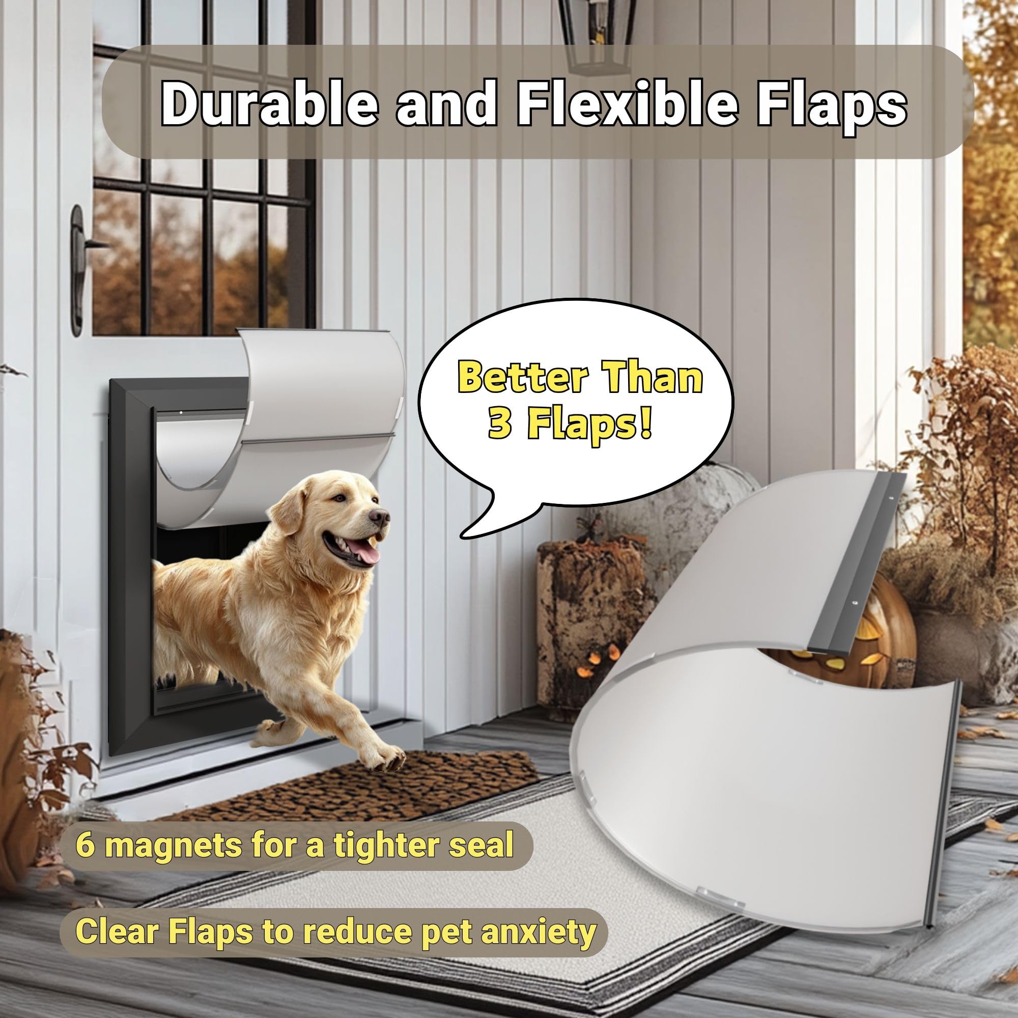CYBERGATE X-Large door in use illustrates freedom for large dogs.
