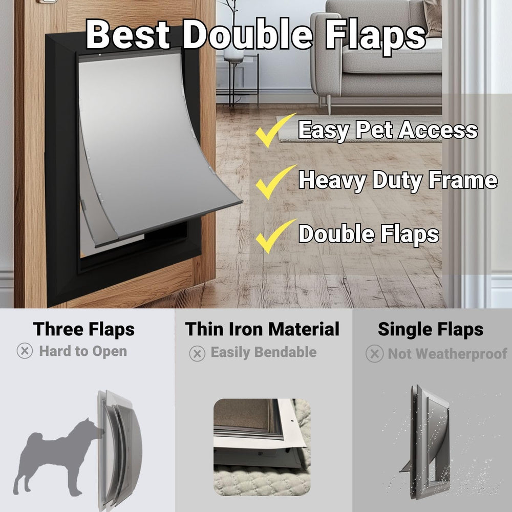 CYBERGATE X-Large lockable-panel demonstrates secure, controlled pet access from indoors.