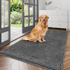 Cybstrax ultra absorbent dog door mat at entry captures paw moisture
