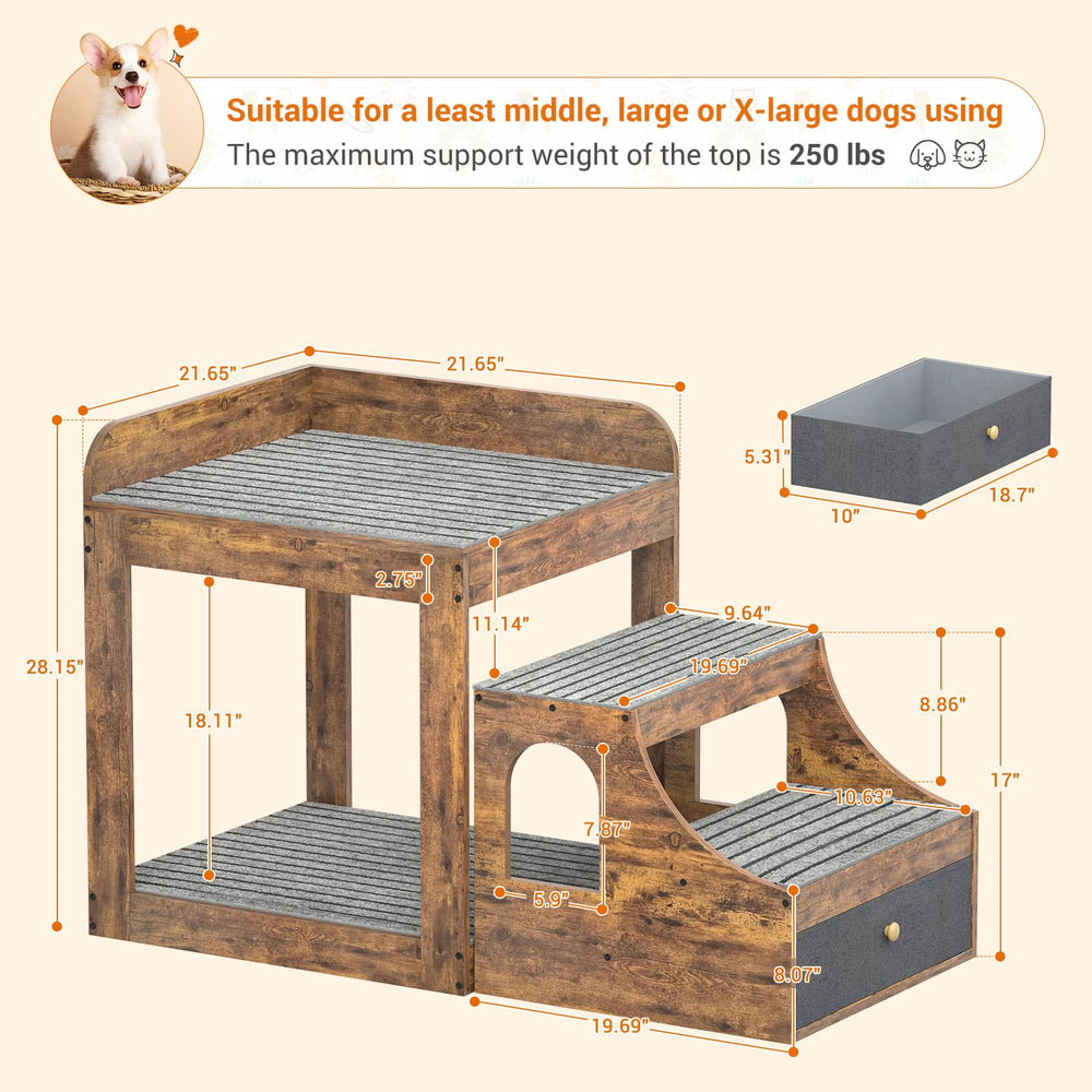 Cyclysio indoor cat furniture wood tone blends with home decor.