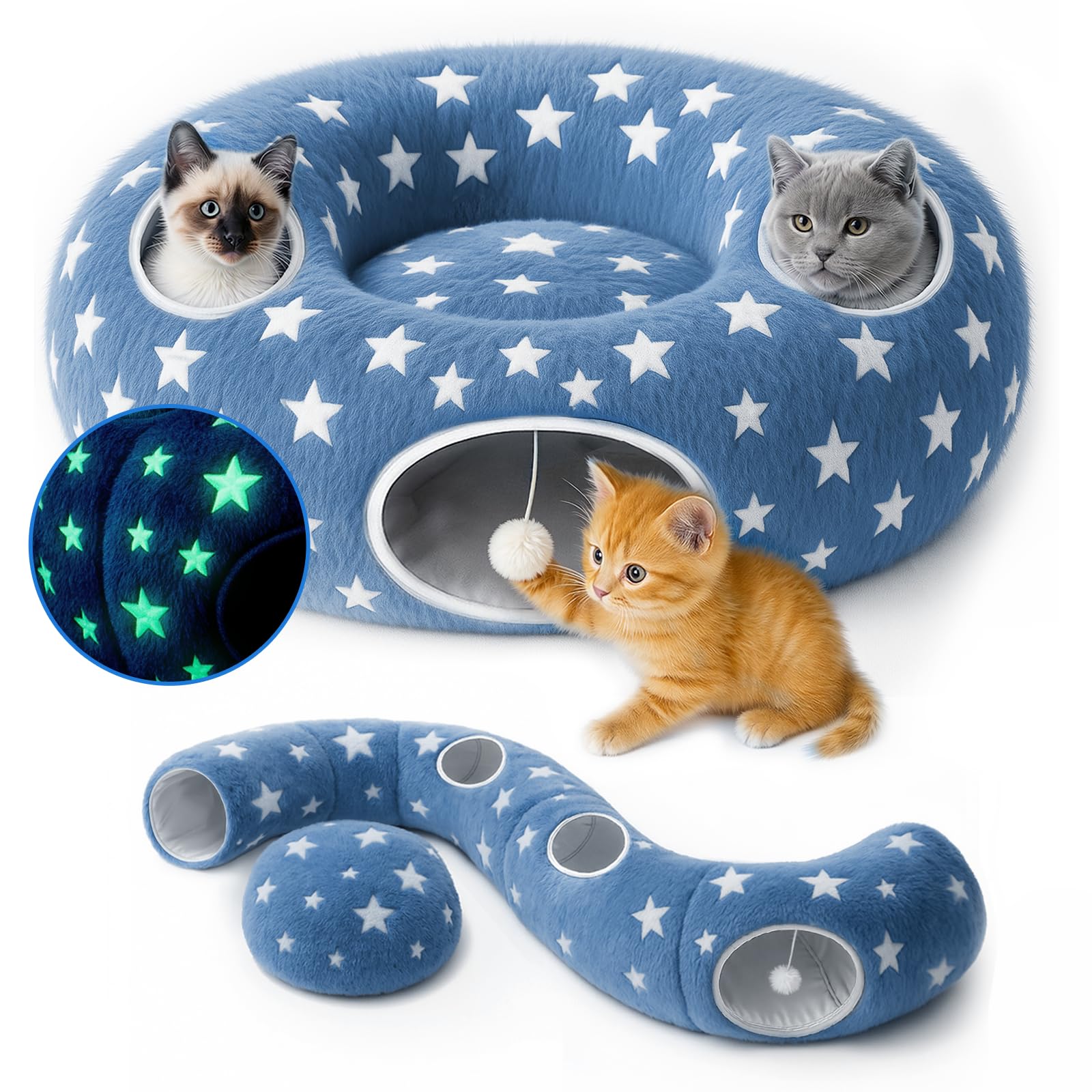 Cycodo Indoor Cat Tunnel Bed donut shape invites play and exploration.