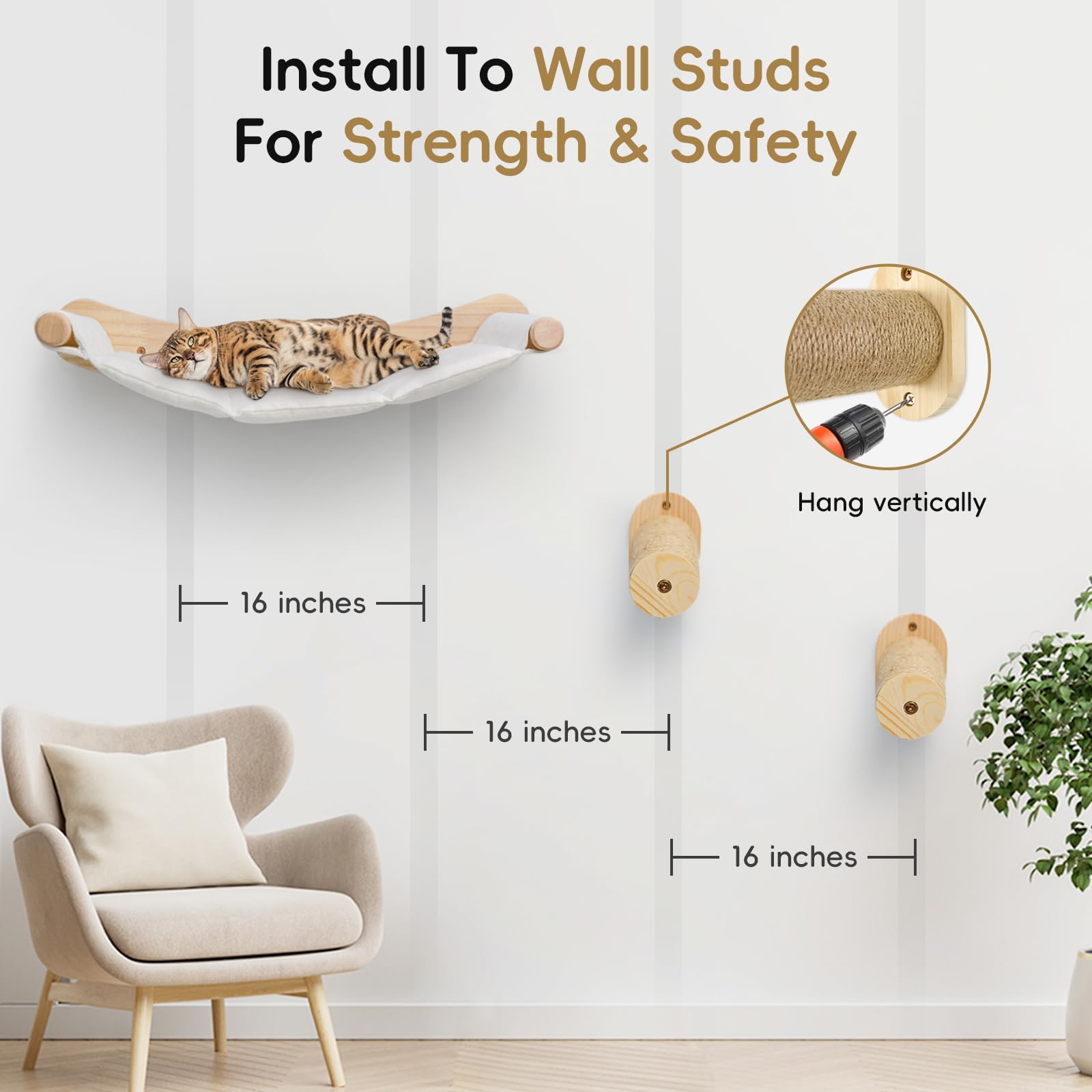 CYDDUP rubberwood construction—sturdy, eco-friendly cat furniture