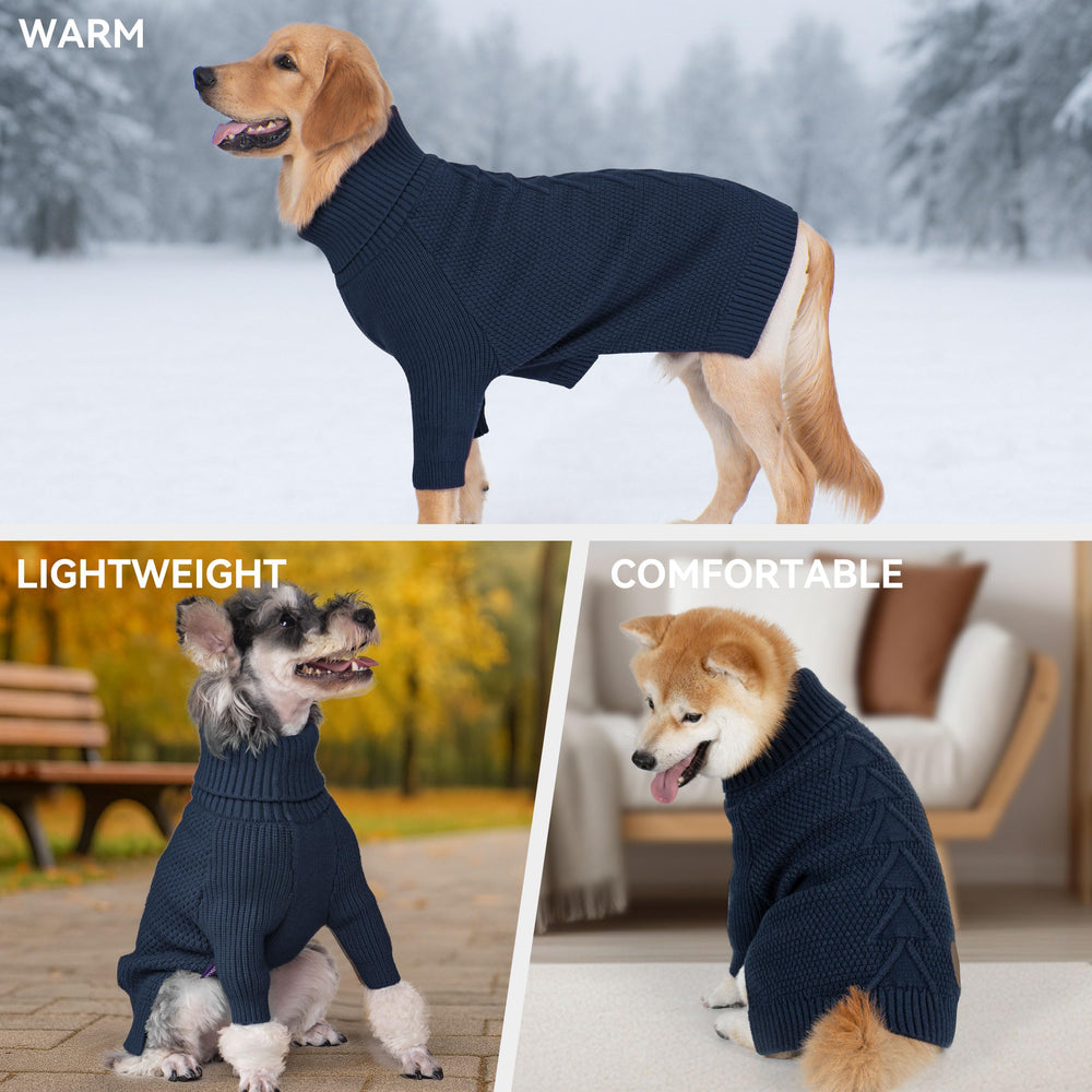 Cyeollo 3XL dog sweater sleeves on image demonstrates full-body warmth without restricting movement.