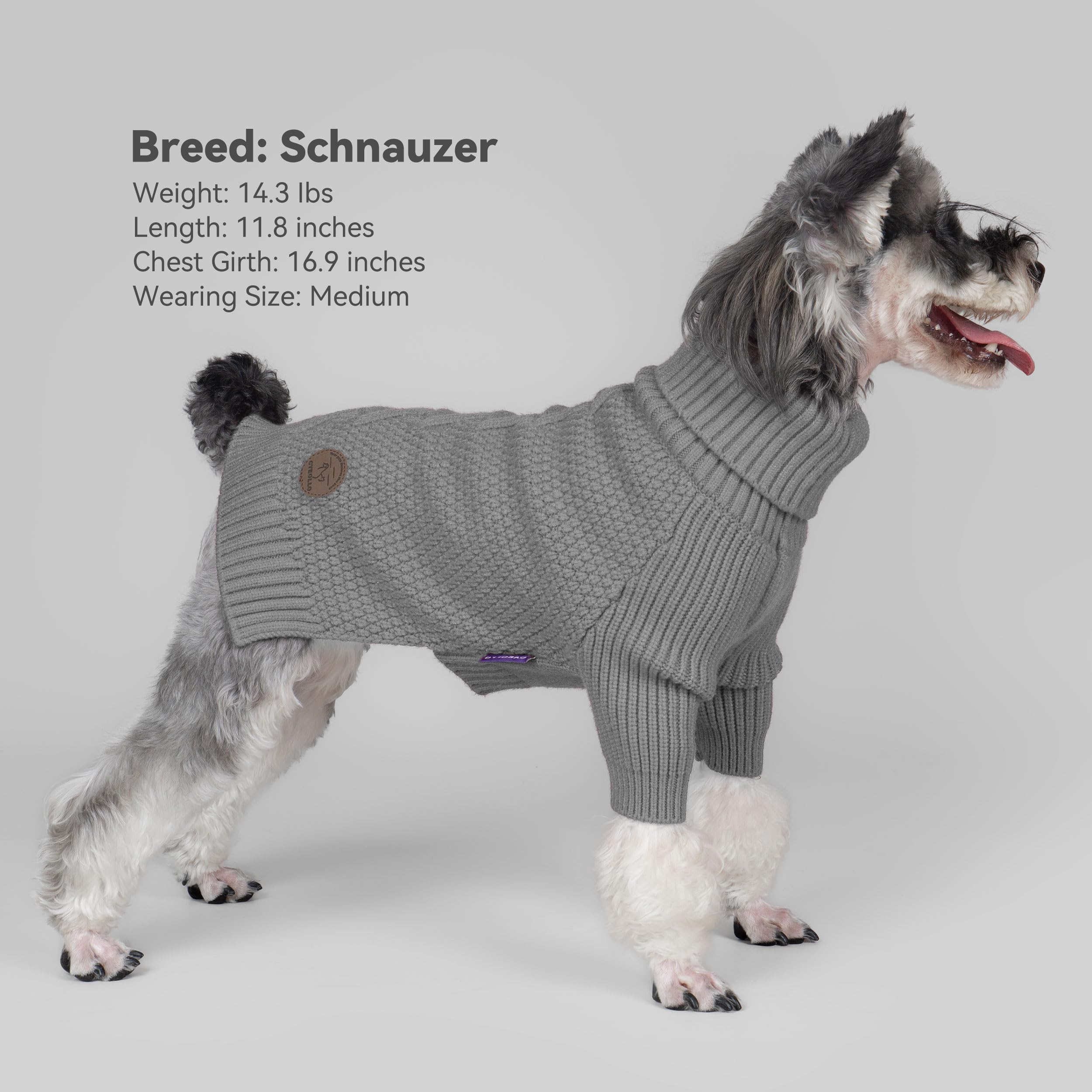 cyeollo 4XL dog sweater grey back view showing full coverage