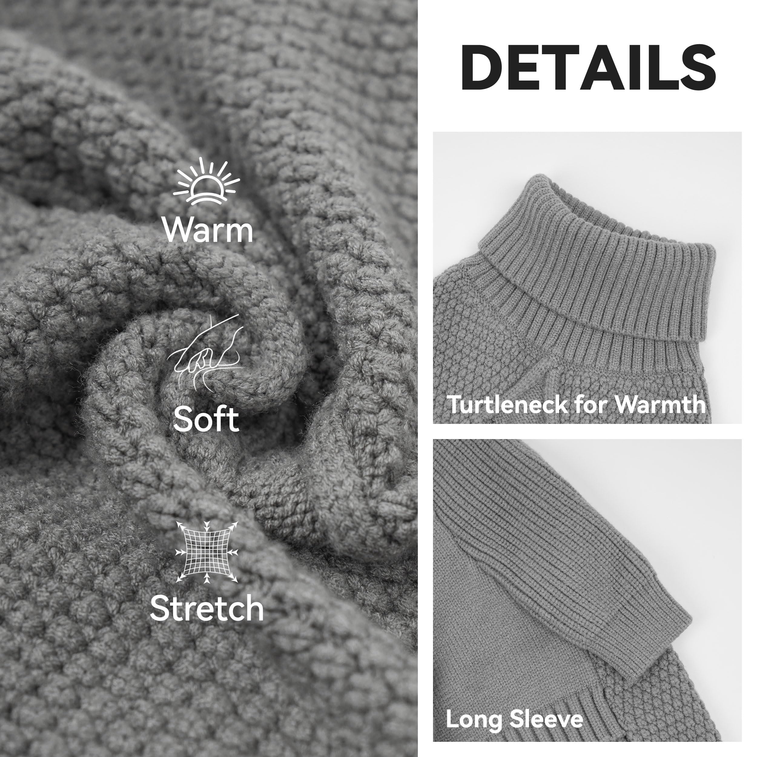 cyeollo 4XL dog sweater neck closeup highlighting turtleneck warmth