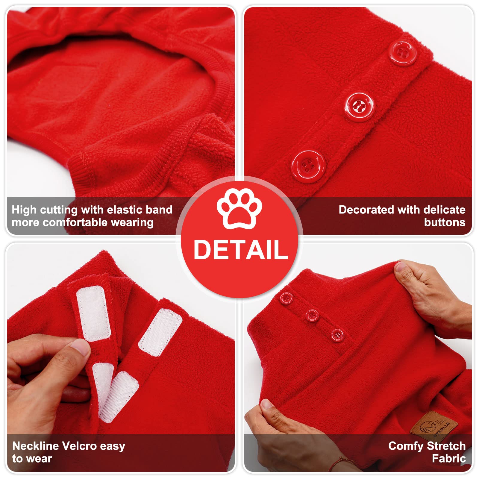 Cyeollo dog Christmas pajama small dogs model shows festive fit