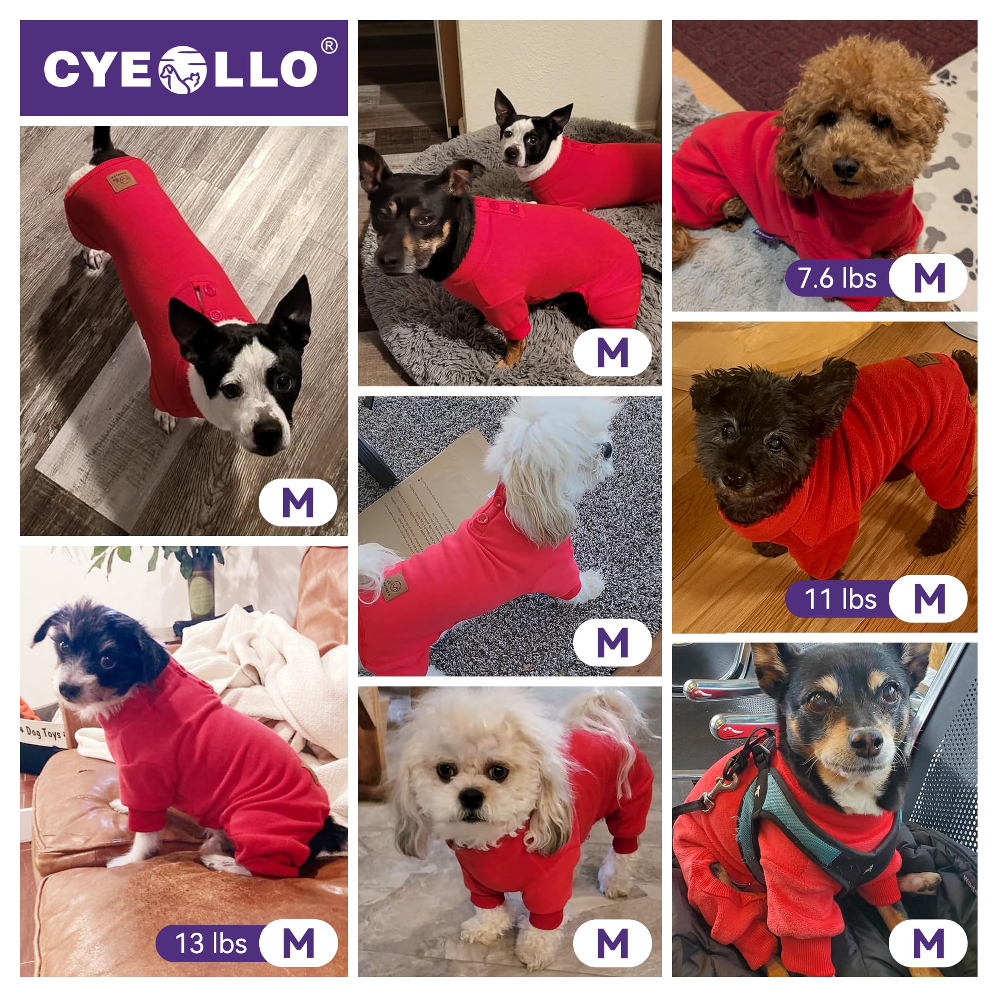 Cyeollo dog Christmas pajama warm and comfortable for indoors outdoors