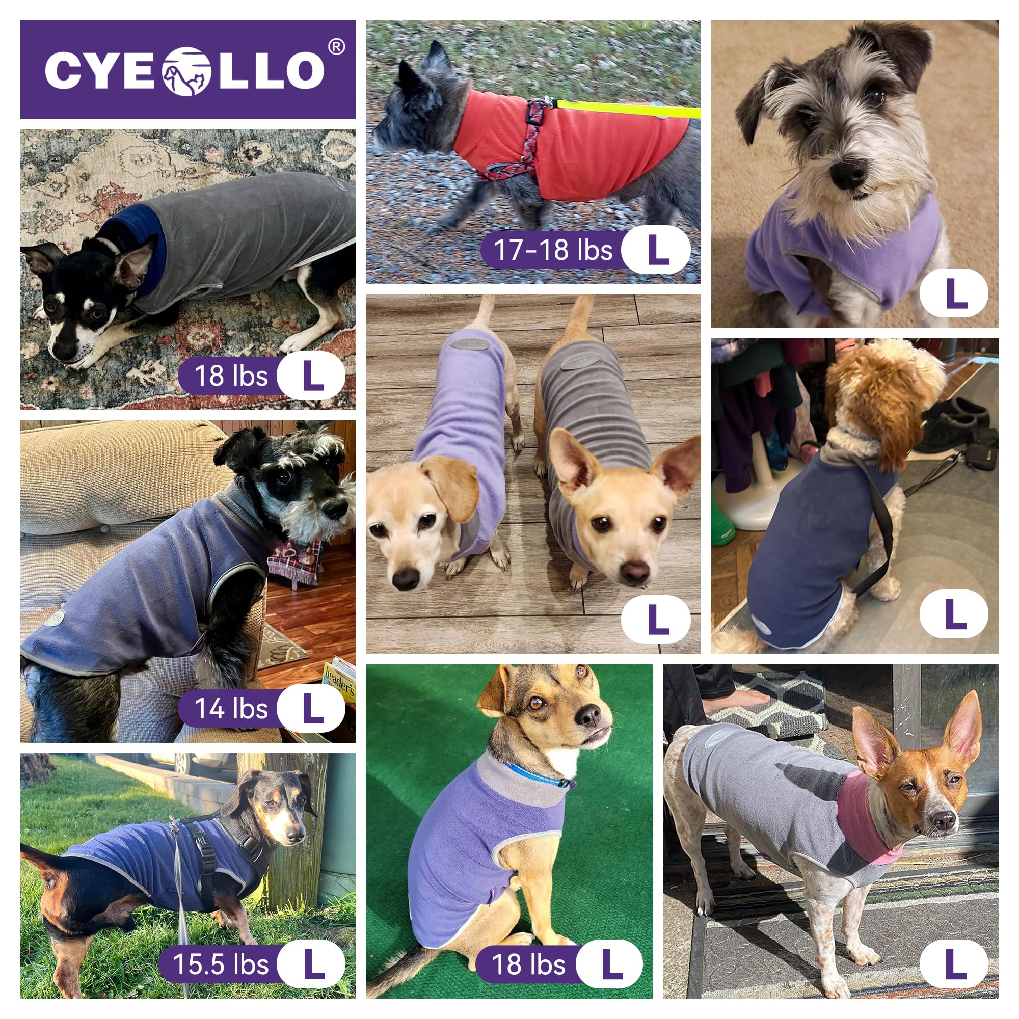 cyeollo dog fleece sweater worn as underlayer adds versatile warmth
