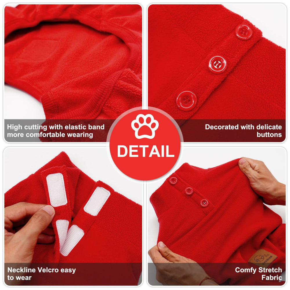 Cyeollo red color dog pajamas for stylish, easy-to-spot outfits