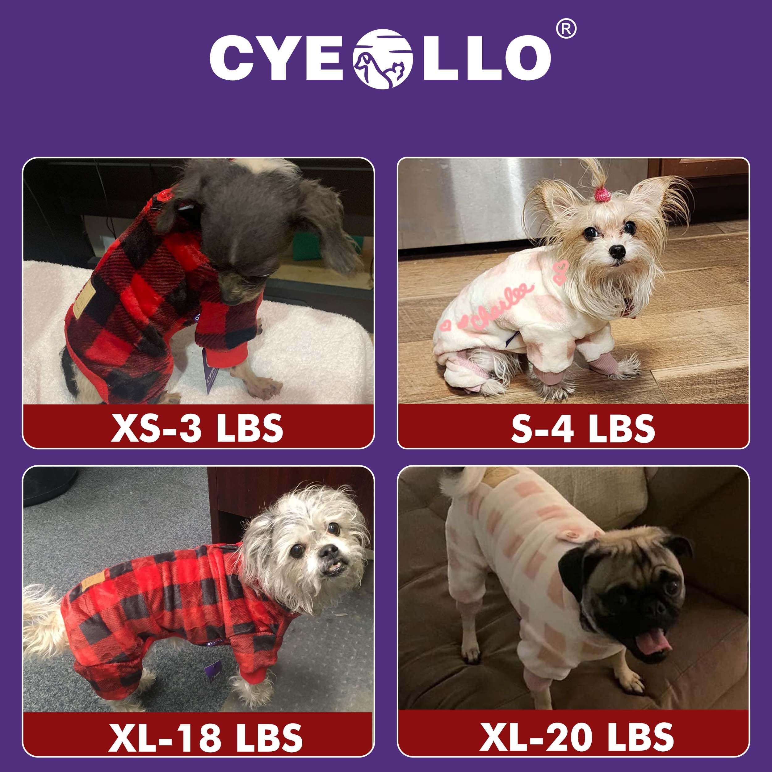 Cyeollo dog pajamas machine-washable cold-water care friendly.