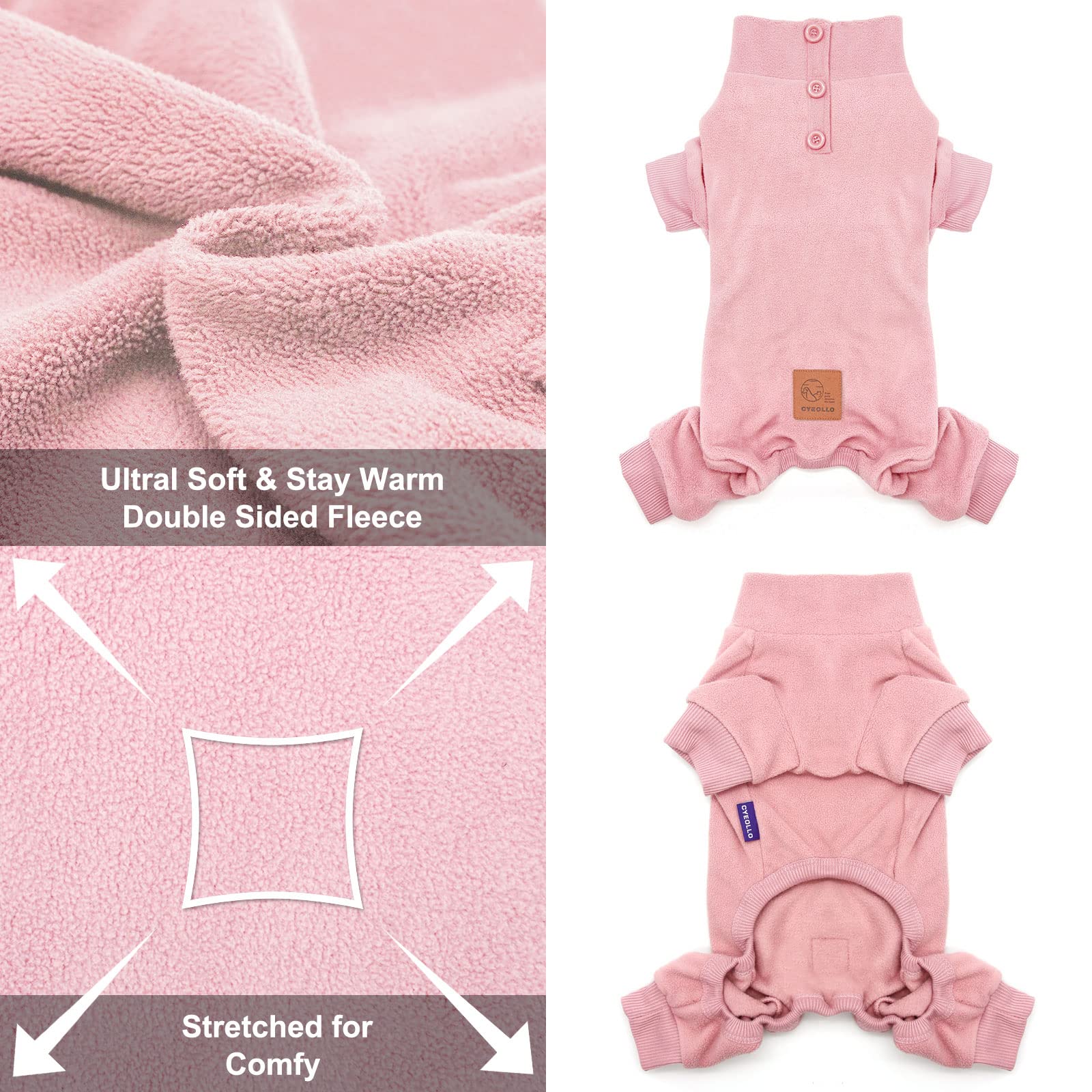 cyeollo dog pajamas pink size chart to help choose seven sizes