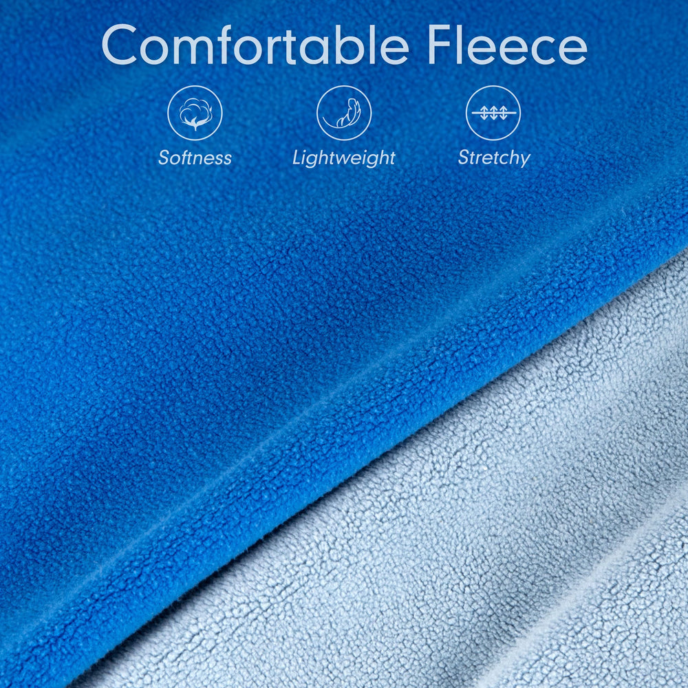 cyeollo dog sweater mist blue back shows reflective detail for visibility