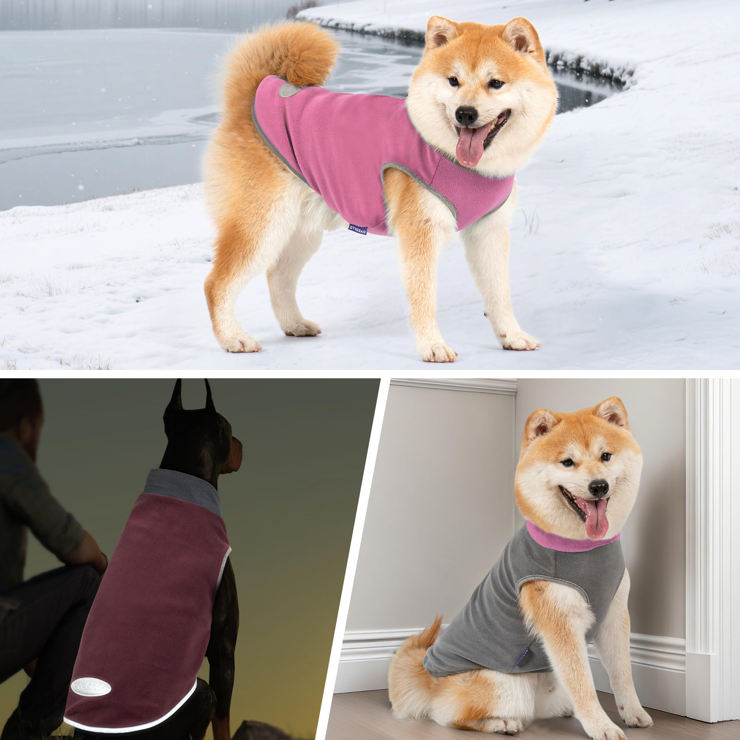 cyeollo dog sweater worn indoors or outdoors as underlayer.
