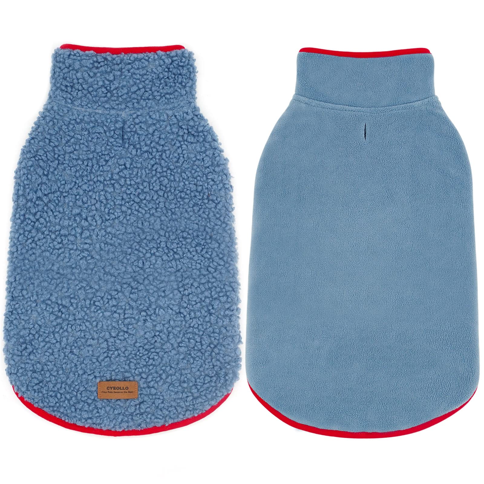 cyeollo fleece dog jacket blue xl front view for chilly walks