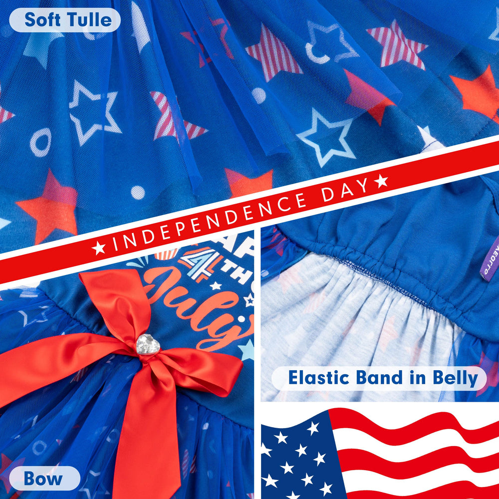 Cyeollo Independence Day dog dress blue XL side view, comfortable fit.