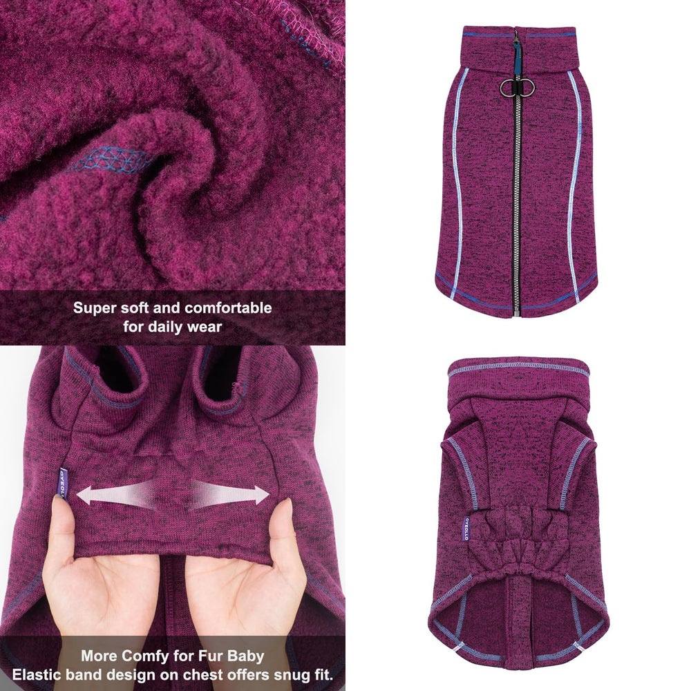 cyeollo purple XL coat on a medium dog demonstrates stylish, practical warmth