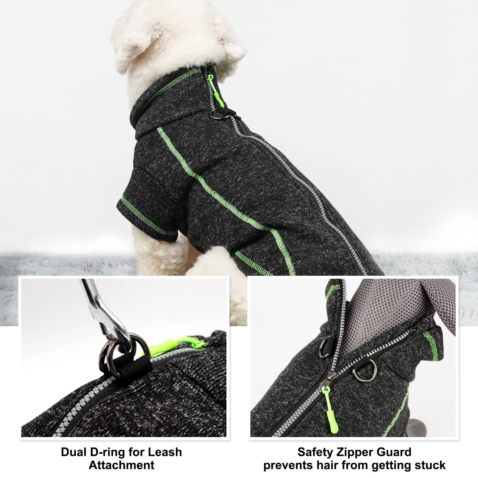 cyeollo dog jacket with reflective strips boosts visibility for night walks.