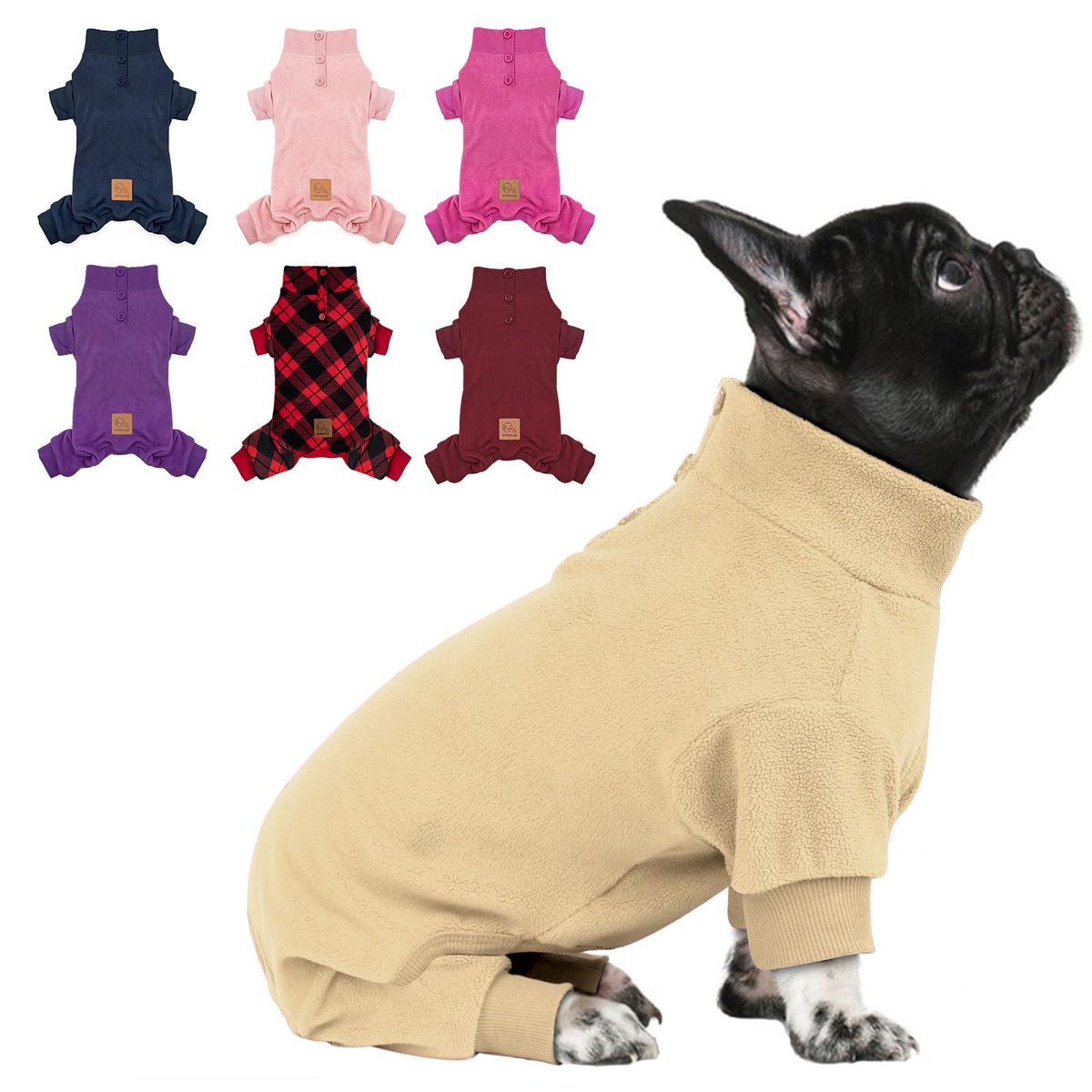cyeollo small dog pajamas beige warmth for chilly days and cozy lounging.