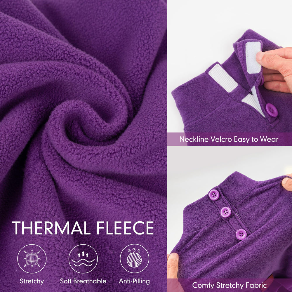 Cyeollo small dog pajamas purple four-leg design provides full-body coverage