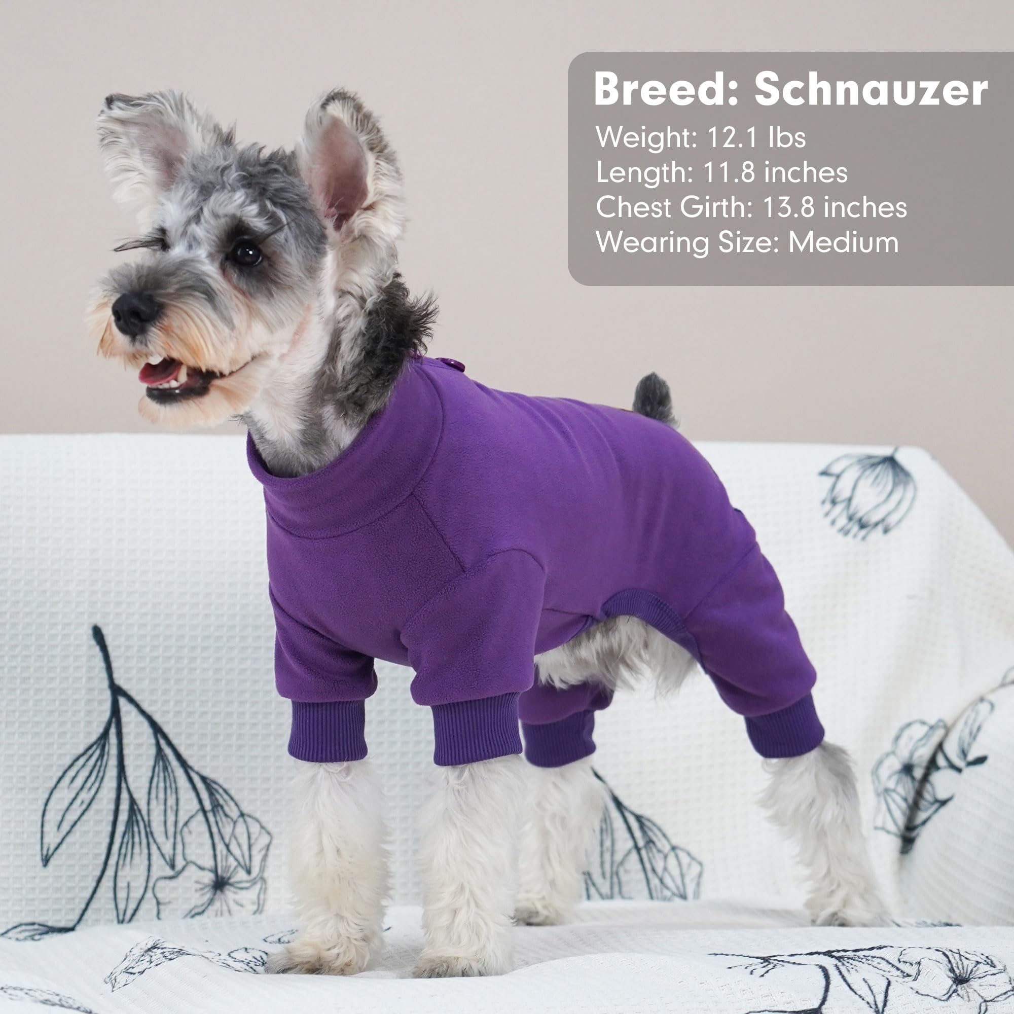Cyeollo small dog pajamas purple size guide helps pick the right fit among 7 sizes