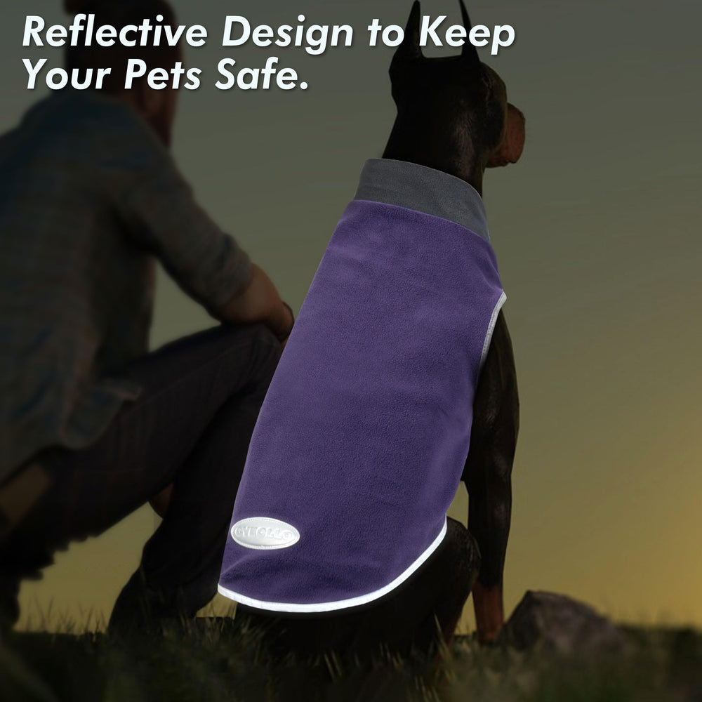 cyeollo stretchy fleece dog sweater provides full movement and cozy fit.