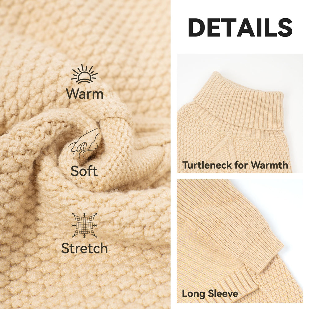 cyeollo sweater turtleneck closeup highlights soft knit and neck coverage