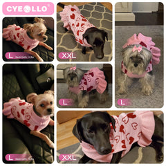 cyeollo Valentine dog sweater dress turtleneck showcases cozy protection on chilly days