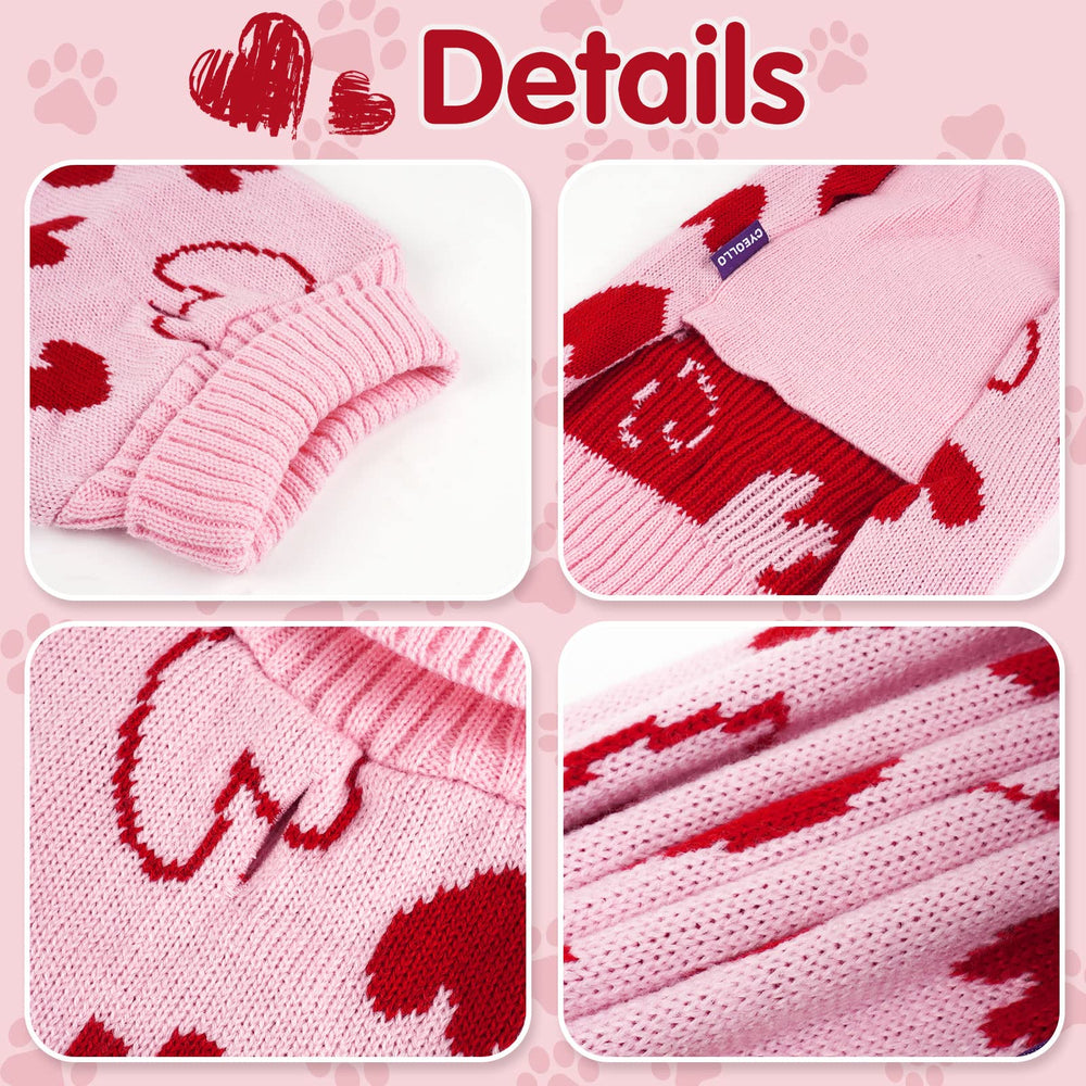 cyeollo valentines day dog clothes pink sweater for playful puppy