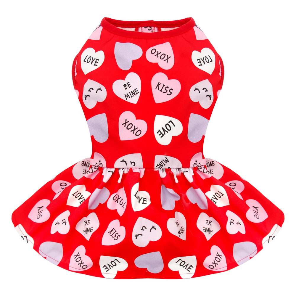 Cyeollo Valentines heart-pattern dress front view, photo-ready festive look.