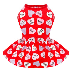 Cyeollo Valentines heart-pattern dress front view, photo-ready festive look.