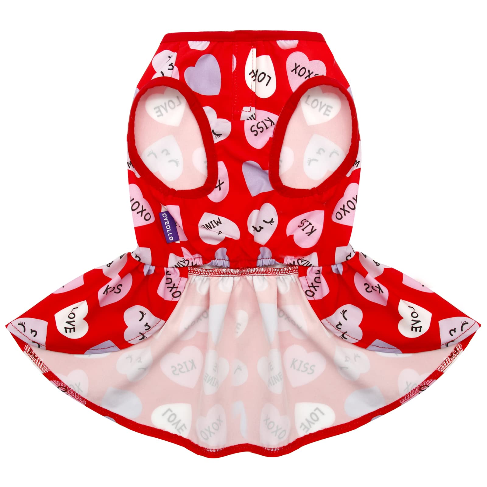 Cyeollo Valentines machine-washable dress, gentle cold-cycle care.