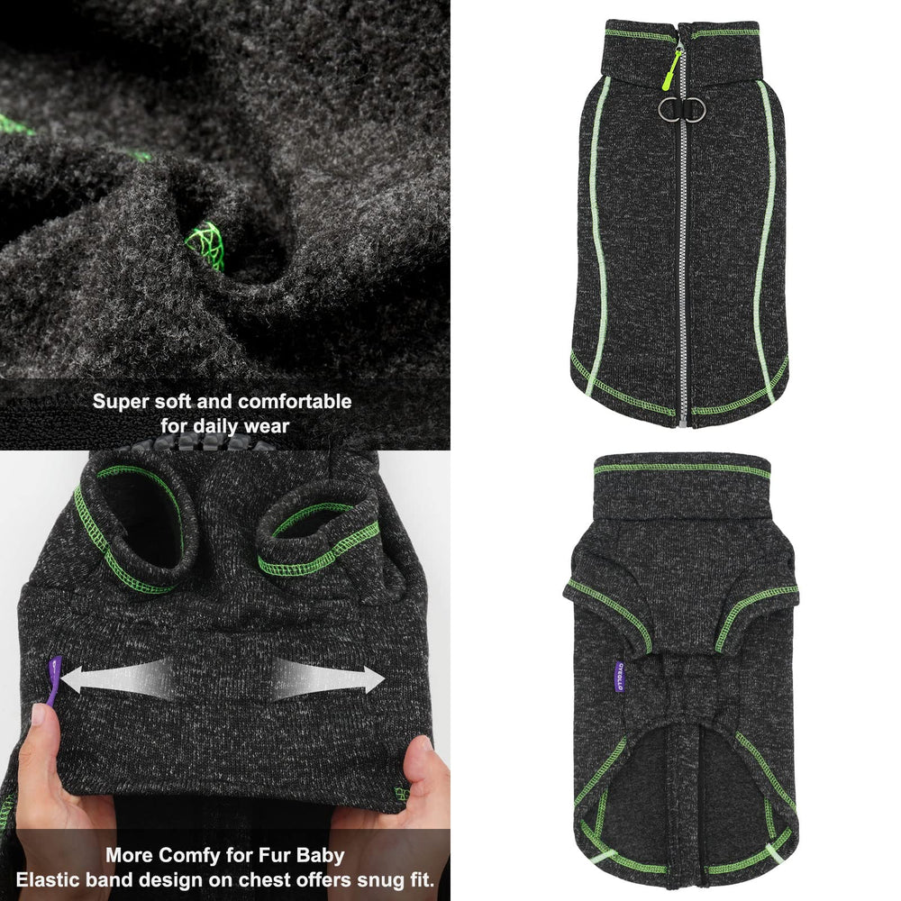 cyeollo warm dog coat features a plush fleece lining for chilly days.