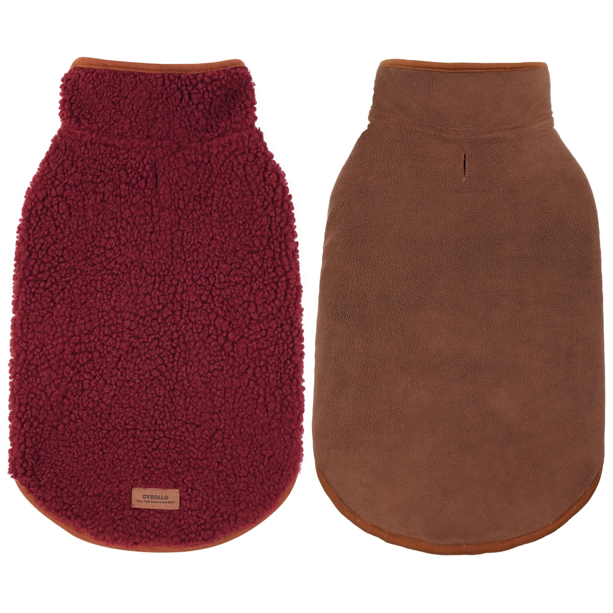 cyeollo warm dog coat sherpa front view shows cozy warmth for chilly walks