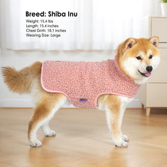 Cyeollo warm dog sweater coat pink M reversible side B highlights cozy fleece inside