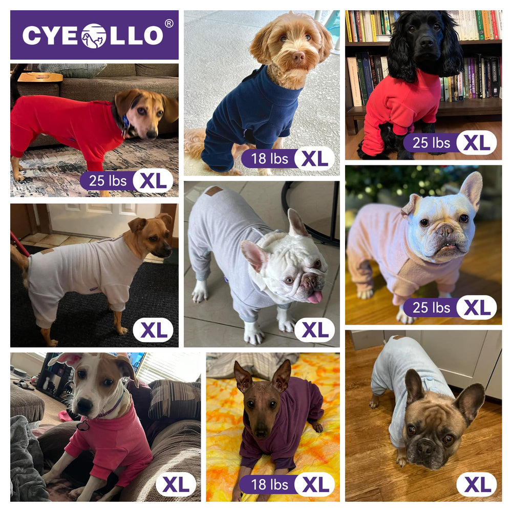 cyeollo xl dog pajamas durable-stitching detail emphasizes longevity and easy wear