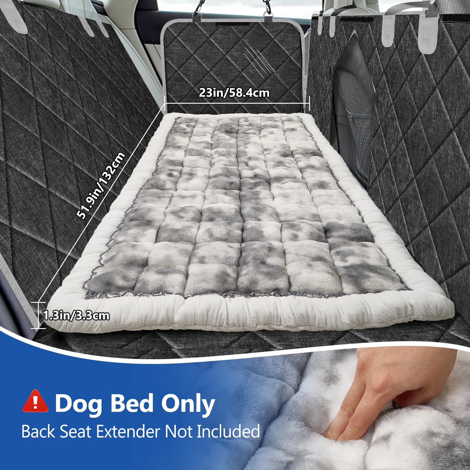 Cyhczx dog car bed blocks stains and fur from reaching your interior.