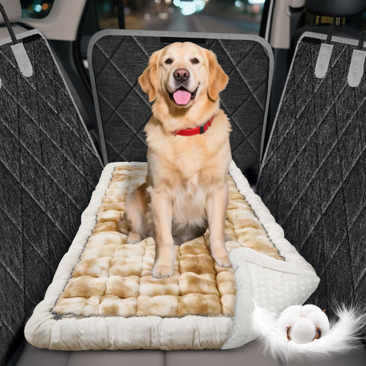 Cyhczx thickened dog bed back seat delivers plush car-ride comfort.