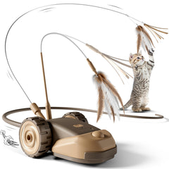 CYROS 3-in-1 interactive cat toy with moving mouse action boosts solo play and exercise