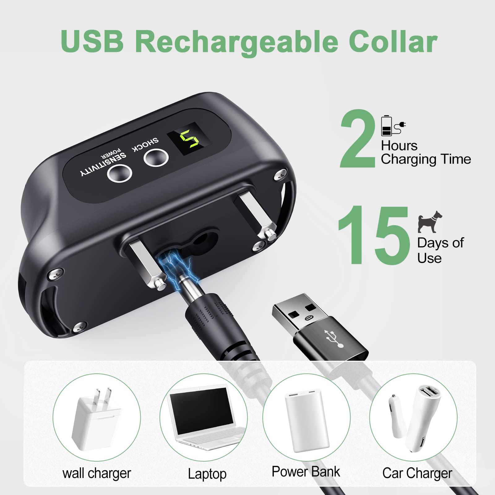 CZCCWD bark collar adjustable sensitivity dial aids precise control of barking behavior