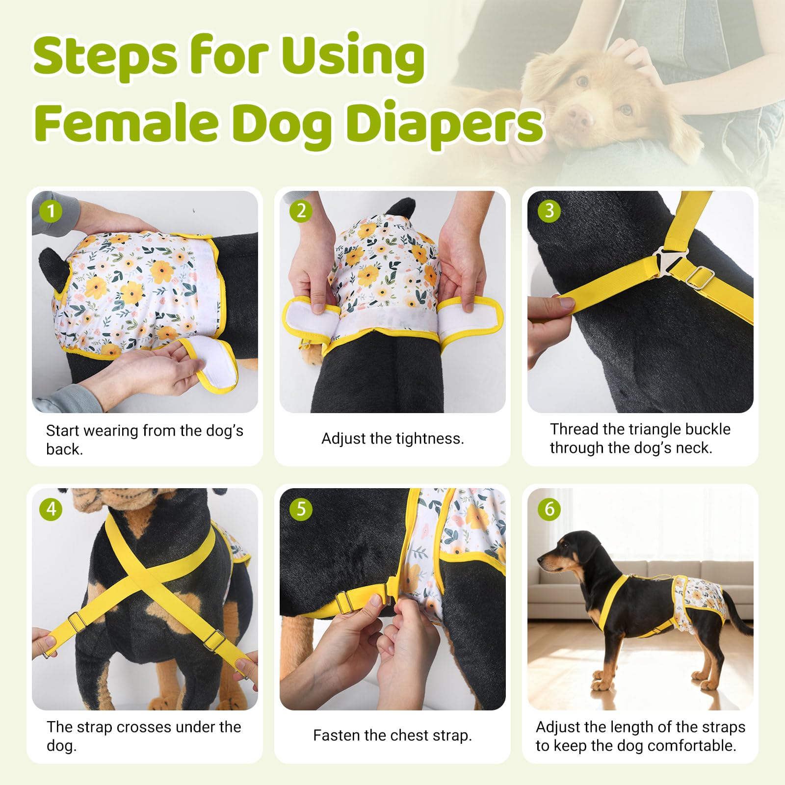 CZMIYRPY washable dog diapers are machine washable for easy maintenance.