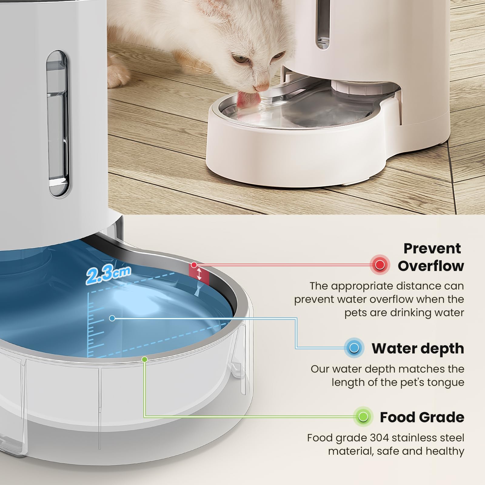 CZPET 4L pet water dispenser large capacity 3L reduces frequent refills for busy homes.