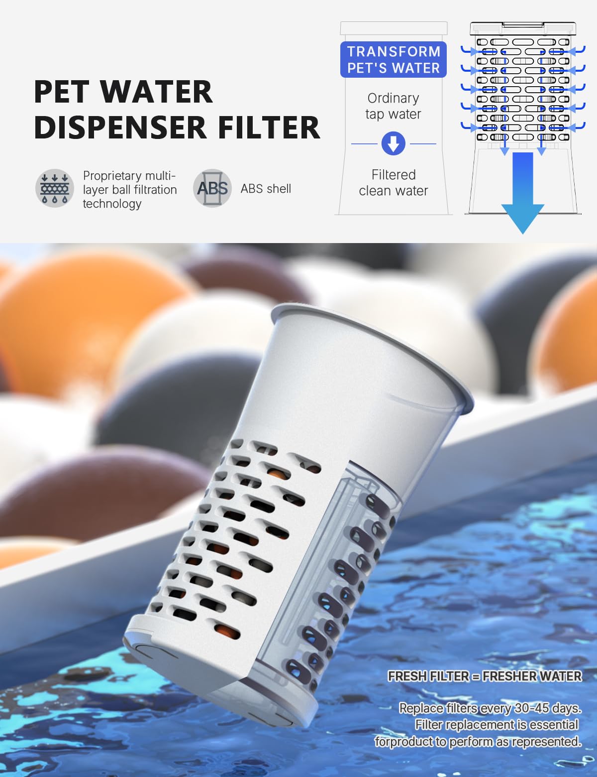 CZPET water dispenser side view highlighting large capacity for worry-free pet care.