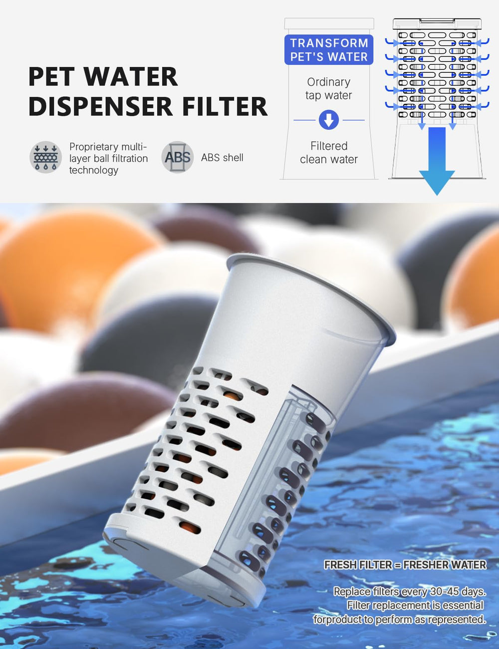 CZPET water dispenser side view highlighting large capacity for worry-free pet care.