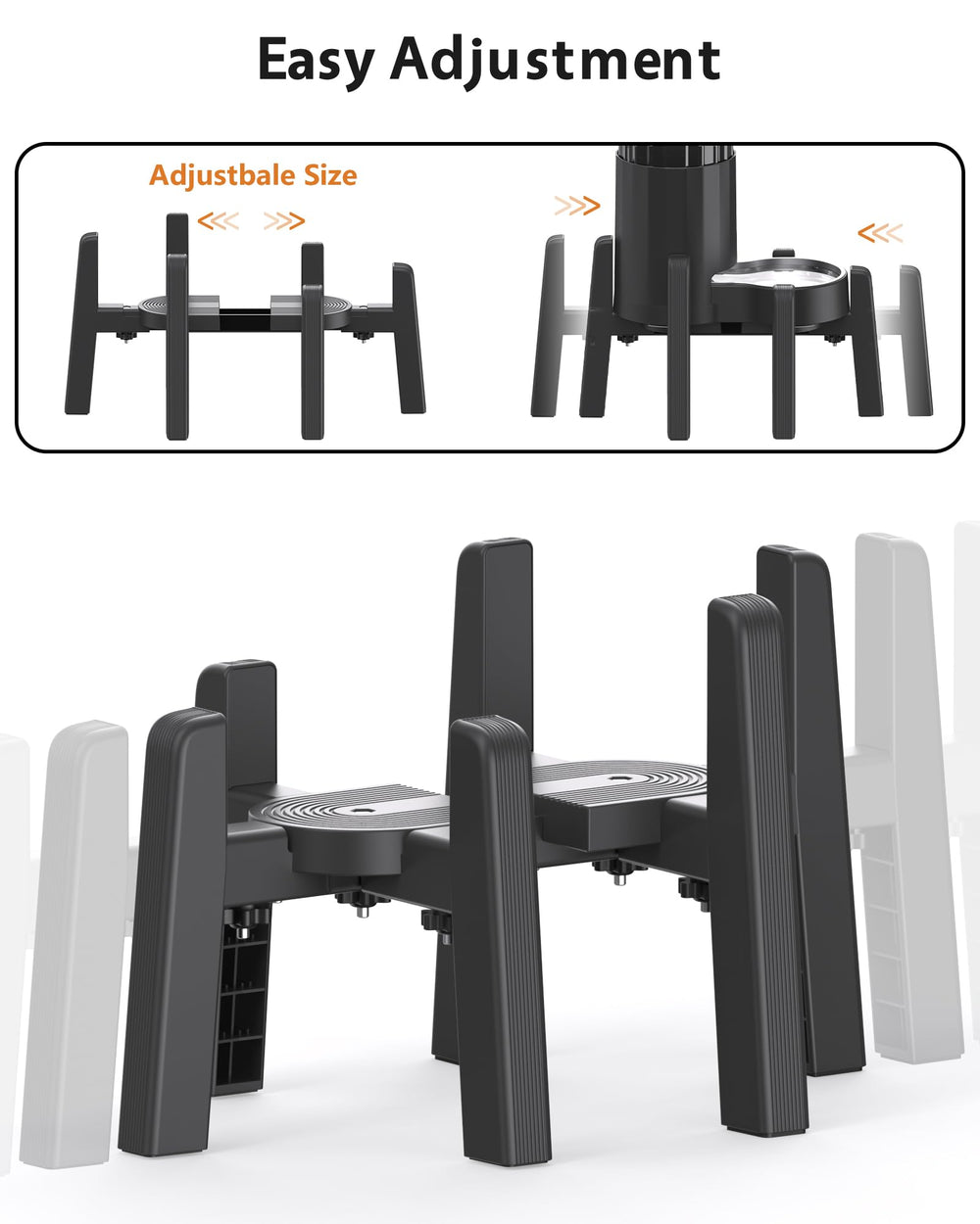 CZPET stand anti-slip-feet detail demonstrates stable footing during meals