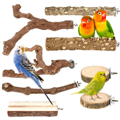 CZWESTC 8PCS Grapewood Perch Set forked branches for engaging parrot climbing
