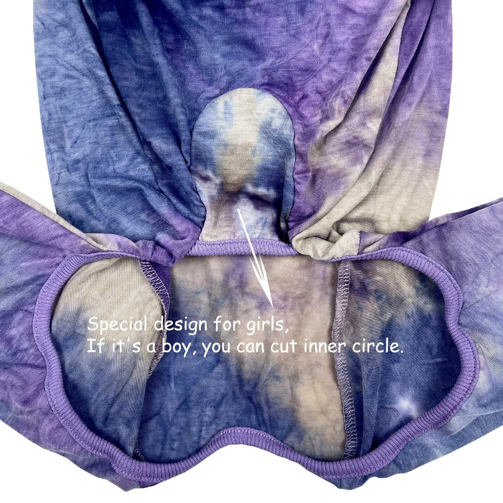 D.E.E dog pajamas tie-dye unique pattern highlighting one-of-a-kind fabric cut